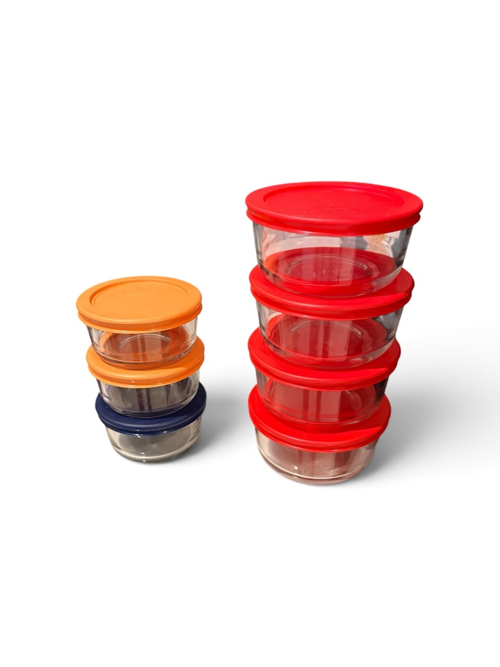 Pyrex Glass Food Storage Containers w/ Lids Set of 7 + Anchor Hocking